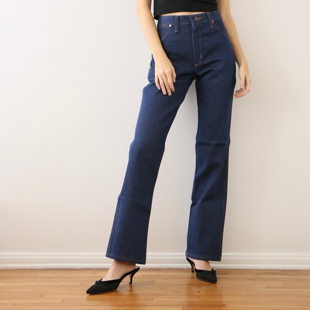 Vintage new student straight leg dark wash wrangler jeans